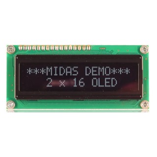 Midas Passive Matrix White OLED Display COB Parallel MCOB21605G1V-EWP 5V 30mA 66x16mm