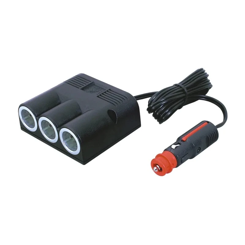 Pro Car Surface Mount Female Cigarette Lighter Socket 16A Black 2m Cable 67601500