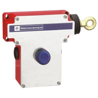 Telemecanique Sensors Rope Pull Switch Left Side Mounting, 5.6 in Length, 1 NO/1 NC Contacts, IP65, Mechanical Life XY2-CE