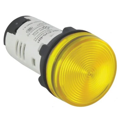 Schneider Electric Panel Mount Yellow LED Pilot Light Harmony XB7 22 mm Cutout IP20 IP65 Round XB7EV05MP