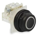 Schneider Electric Harmony 9001SK Series Panel Mount Spring Return Push Button Switch SPST Black LED 30 mm 9001SKR1BH6