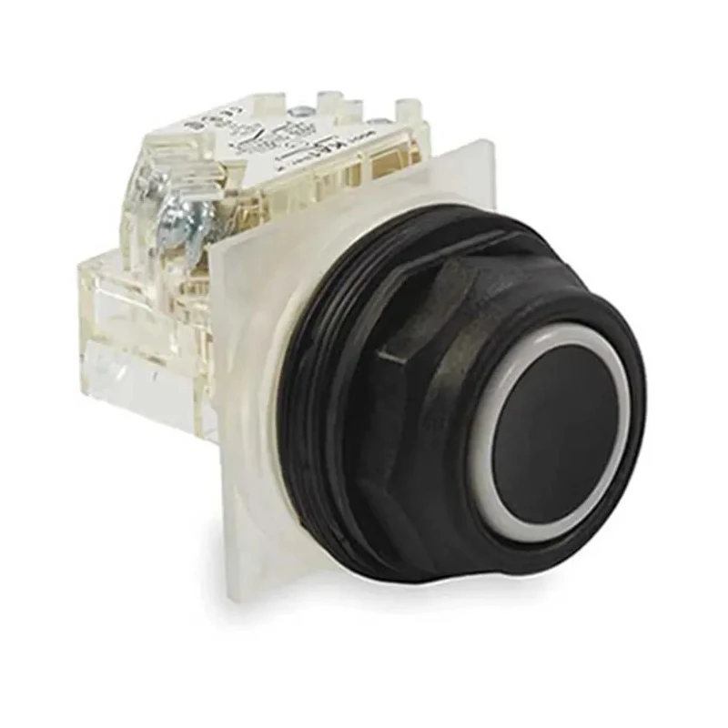 Schneider Electric Harmony 9001SK Series Panel Mount Spring Return Push Button Switch SPST Black LED 30 mm 9001SKR1BH6