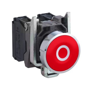 Schneider Electric Harmony XB4 Red Spring Return Push Button Switch, Panel Mount, 22 mm Cutout, SPST, Red LED, 600 XB4BA4322