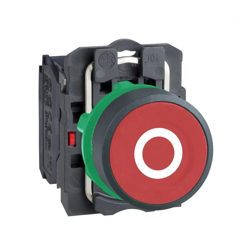 Schneider Electric Harmony XB5 Series Push Button Switch, Spring Return, Panel Mount, 22 mm Cutout, SPST, Red LED XB5AA4322