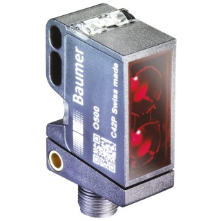 Baumer Retroreflective Photoelectric Sensor, Block Style, Detection Range 0 to 8 m, Push Pull Output, IP67, O500.RR-GD1Z.72O