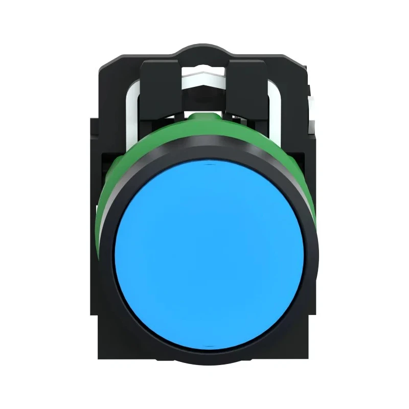 Schneider Electric Harmony XB5 Series Push Button Switch, Spring Return, Panel Mount, 22 mm Cutout, SPST, Blue LED XB5AA61