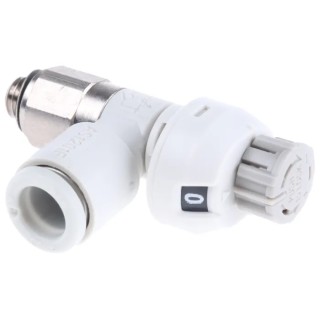 SMC AS-FS Series Speed Controller Inlet Female Elbow Metric Outlet Female Tube 1 Mpa 60°C AS1201FS-M5-06