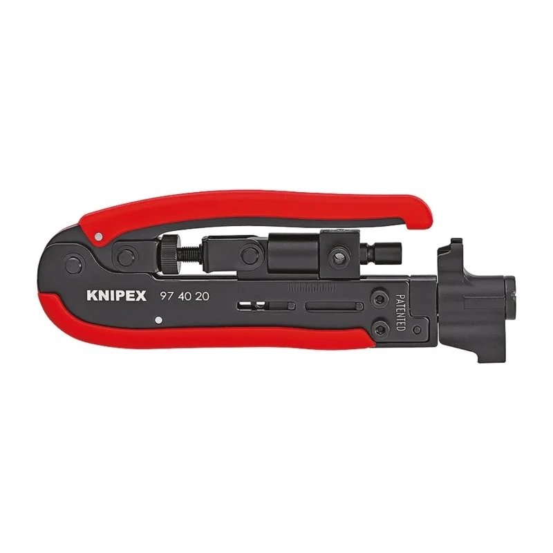 Knipex Crimp Tool for F, RCA, and BNC Connectors 175mm Swivel Head Adjustable Screw 97 40 20 SB