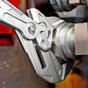 Knipex 1-Piece Plier Wrench, 400mm Overall Length, Smooth Jaw 85mm, Chrome Vanadium Steel 86 03 400