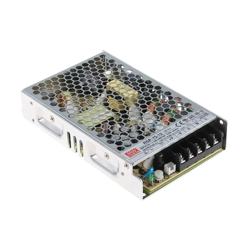 MEAN WELL Switching Power Supply 12V DC 75.6W Chassis Mount RSP-75-12