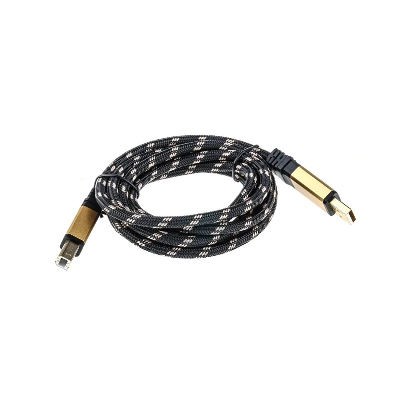 Roline USB Cable Male USB Type A to Male USB 2.0 USB B, Black Gold Jacket, 1.8 m 11.02.8802-10