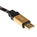 Roline USB Cable Male USB Type A to Male USB 2.0 USB B, Black Gold Jacket, 1.8 m 11.02.8802-10