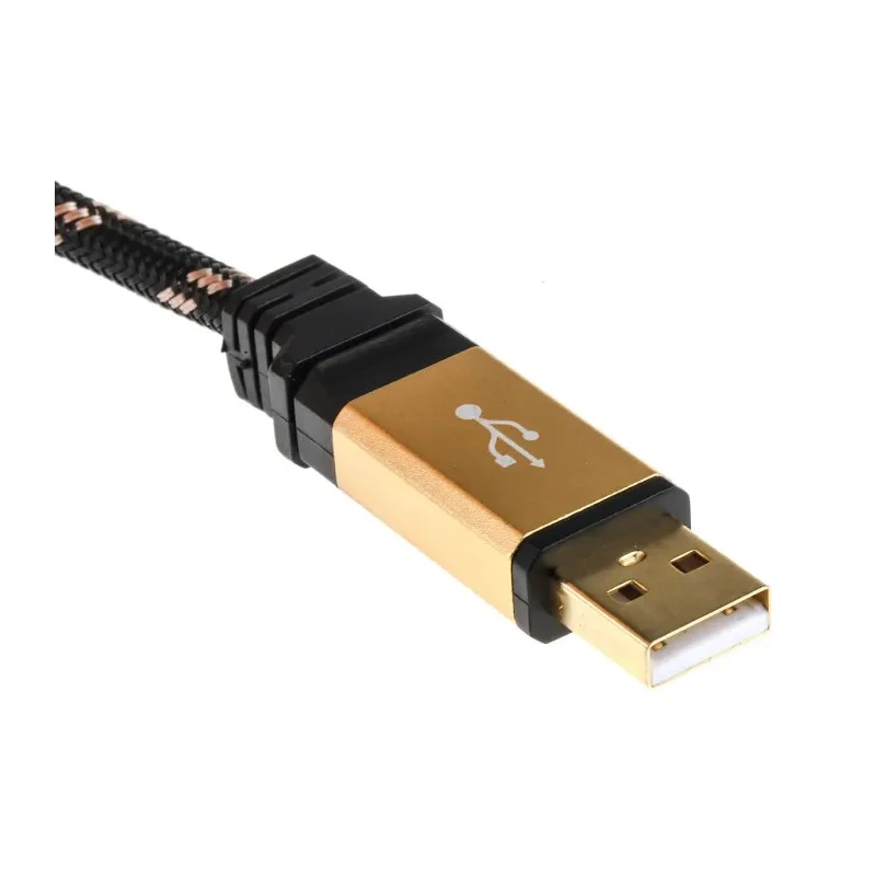 Roline USB Cable Male USB Type A to Male USB 2.0 USB B, Black Gold Jacket, 1.8 m 11.02.8802-10