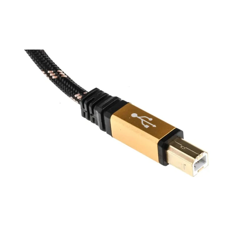 Roline USB Cable Male USB Type A to Male USB 2.0 USB B, Black Gold Jacket, 1.8 m 11.02.8802-10