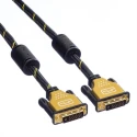 Roline Male DVI-D to Male DVI-D Cable 1m Black Polyvinyl Chloride Jacket Gold Sheath 11.04.5511-10