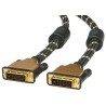Roline Male DVI-D Dual Link to Male DVI-D Cable 5m Black Gold Sheath Nylon 11.04.5514-10