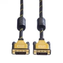 Roline Male DVI-D Dual Link to Male DVI-D Cable 3m Gold Black sheath Nylon 11.04.5513-10