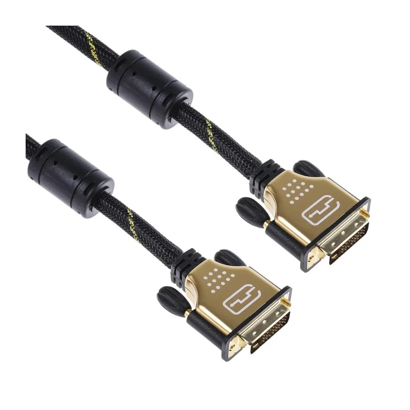 Roline Male DVI-D to Male DVI-D Cable 10m Black Polyvinyl Chloride Jacket Gold Sheath 11.04.5518-5