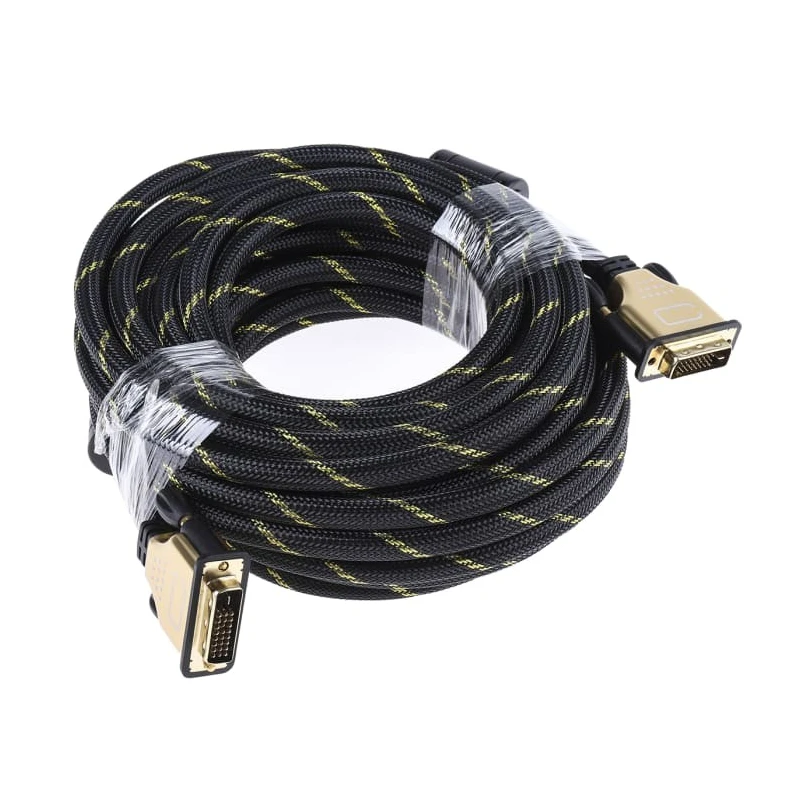 Roline Male DVI-D to Male DVI-D Cable 10m Black Polyvinyl Chloride Jacket Gold Sheath 11.04.5518-5