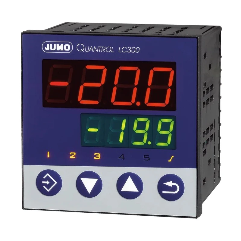 Jumo QUANTROL Panel PID Temperature Controller 1 Input, 2 Output Analogue 240V ac/dc On-Off 702034/8-3100-25
