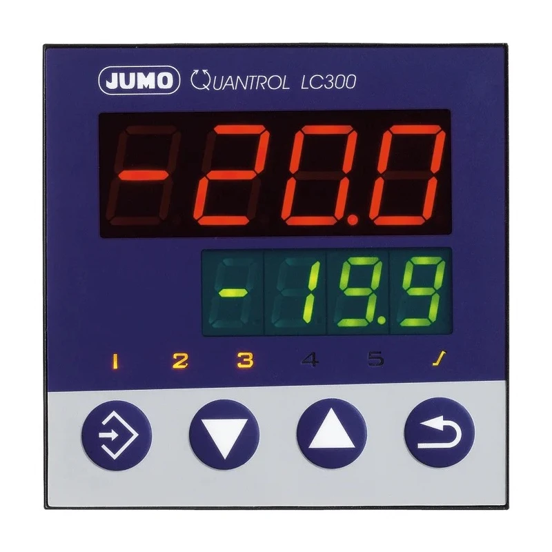 Jumo QUANTROL Panel PID Temperature Controller 1 Input, 2 Output Analogue 240V ac/dc On-Off 702034/8-3100-25