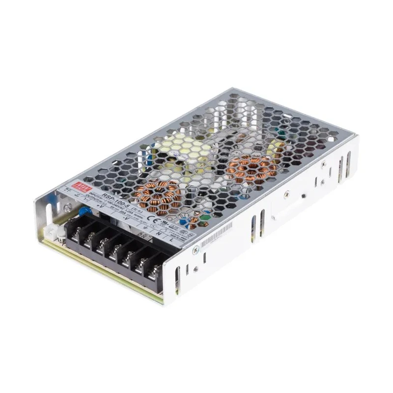 MEAN WELL Switching Power Supply 5V DC, 100W, 20A, 85-264V AC Input, Chassis Mount RSP-100-5