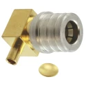 Amphenol RF QMA Series Coaxial Connector Cable Male QMA, 50 Ω, Right Angle Body Solder 930-114P-51A