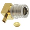 Amphenol RF QMA Series Coaxial Connector Cable Male QMA, 50 Ω, Right Angle Body Solder 930-114P-51A
