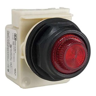 Schneider Electric Panel Mount Red Pilot Light Harmony 9001SK 30 mm Cutout, 240V AC, IP66 9001SKP7R31