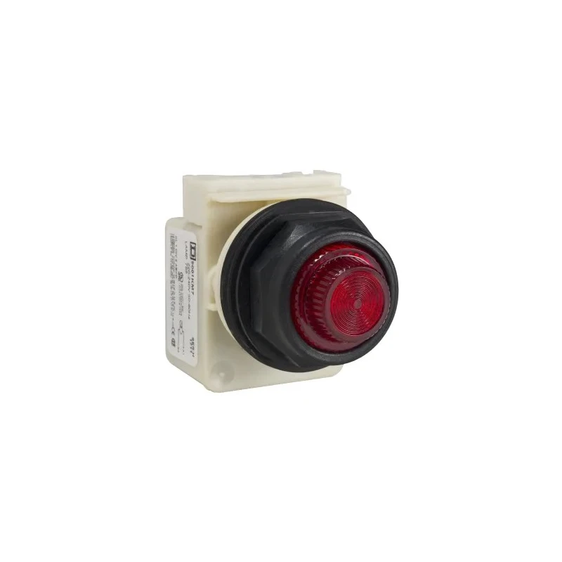 Schneider Electric Panel Mount Red Pilot Light Harmony 9001SK 30 mm Cutout, 240V AC, IP66 9001SKP7R31