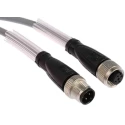 Pepperl + Fuchs Female 4 way Straight to Male 4 way M12 Sensor Actuator Cable, 2 m V1-G-2M-PUR-V1-G