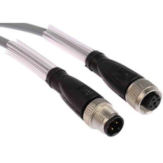 Pepperl + Fuchs Female 4 way Straight to Male 4 way M12 Sensor Actuator Cable, 2 m V1-G-2M-PUR-V1-G