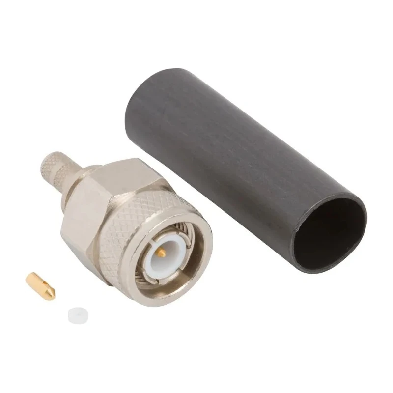 Amphenol RF TNC Series Coaxial Connector Cable Male, 50 Ω Impedance, Straight Nickel Body with Gold Contact Plating 031-6499