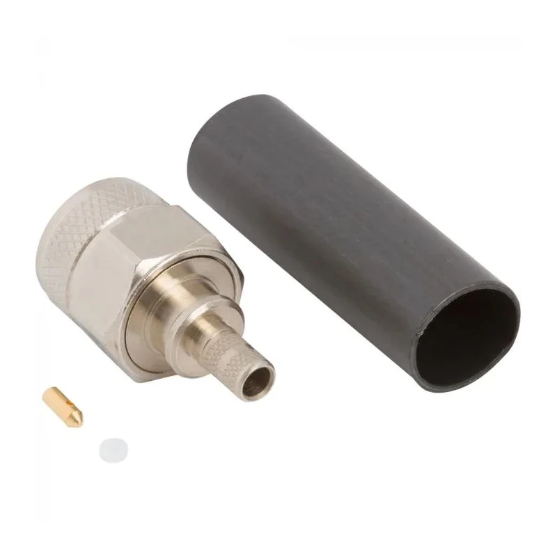Amphenol RF TNC Series Coaxial Connector Cable Male, 50 Ω Impedance, Straight Nickel Body with Gold Contact Plating 031-6499