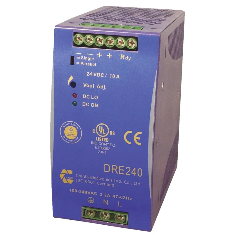 Mean Well DRE Switched Mode DIN Rail Power Supply 264V AC Input 12V DC Output, 16A, 192W DRE240-12