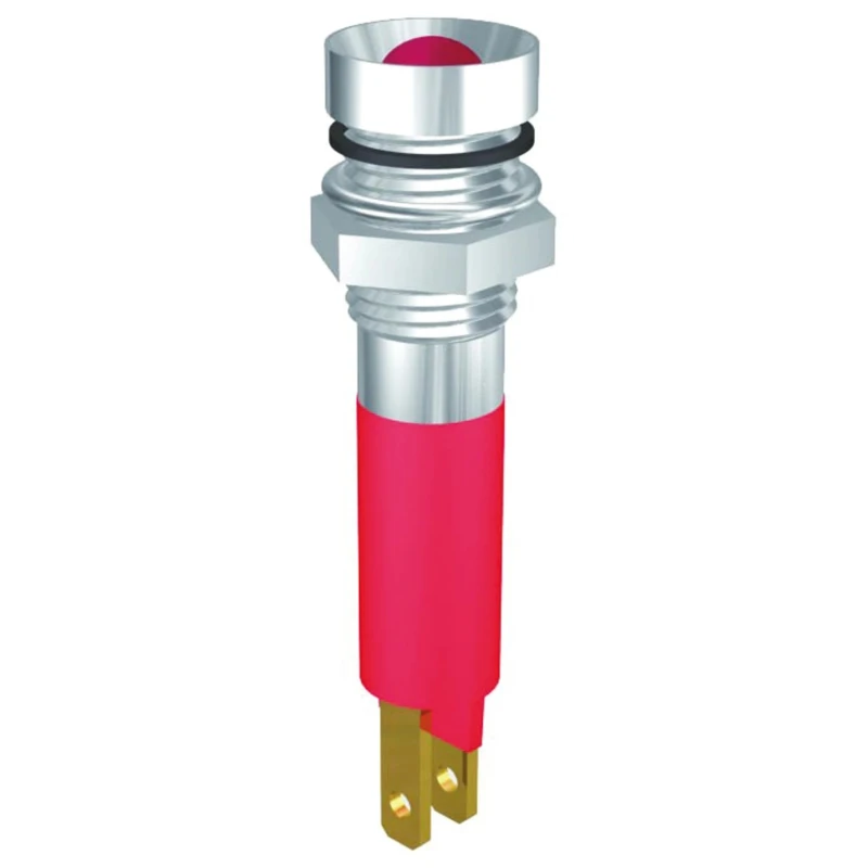 Signal Construct Red LED Panel Mount Indicator 8 mm, Solder Tab Termination SWZU08028