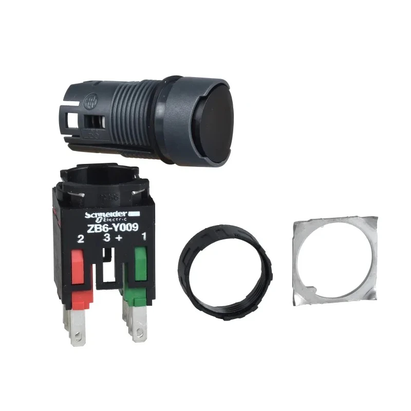 Schneider Electric Harmony XB6 Series Push Button Switch, Spring Return, Panel Mount, 16 mm Cutout, 1 NO/1 NC XB6AA25B