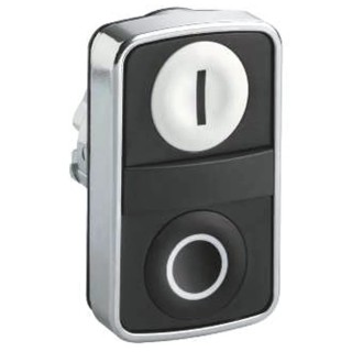Schneider Electric Push Button Head Harmony XB4 Series White Black Momentary 22mm Cutout IP67 ZB4BA7121