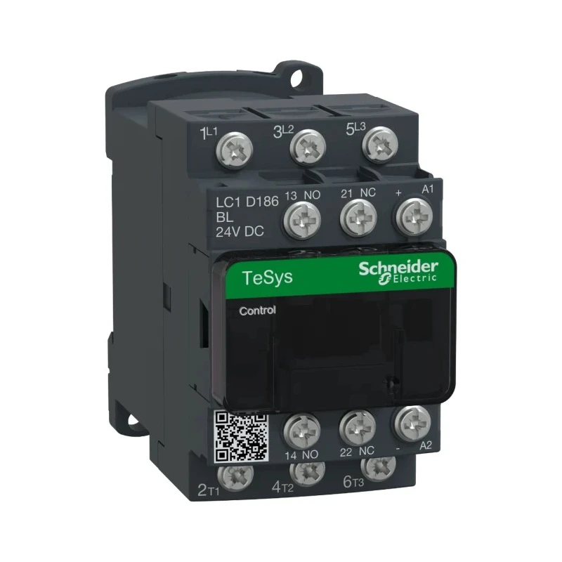 Schneider Electric 3-Pole Contactor, 24V DC Coil, 18 A, 15 kW, 3 NO, 690V AC LC1D186BL