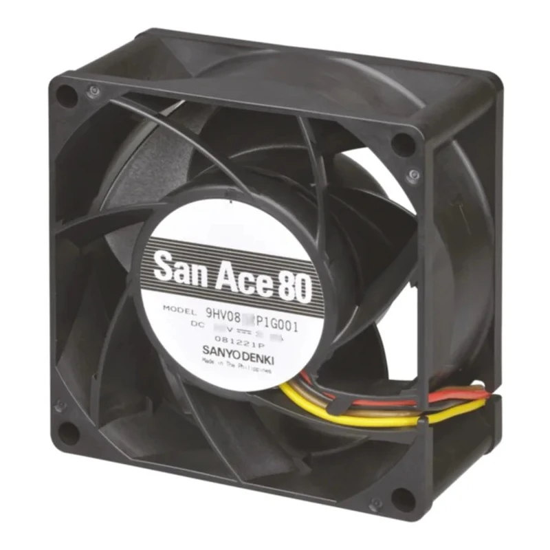 Sanyo Denki San Ace 9HV Series High Static Pressure Axial Fan 48V DC 40.8W 14900 RPM 222 m³/h 80 mm 9HV0848P1G001