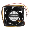 Sanyo Denki San Ace 9HV Series Axial Fan, 12V DC, 222 m³/h Air Flow, 40.8 W Power, 3.4 A Max Current, 80 mm x 9HV0812P1G001