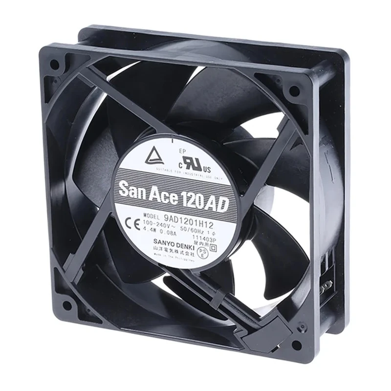 Sanyo Denki San Ace 9AD Series Axial Fan 100-240V AC 4.4W 80mA 3250 RPM 120x120x38 mm 9AD1201H12