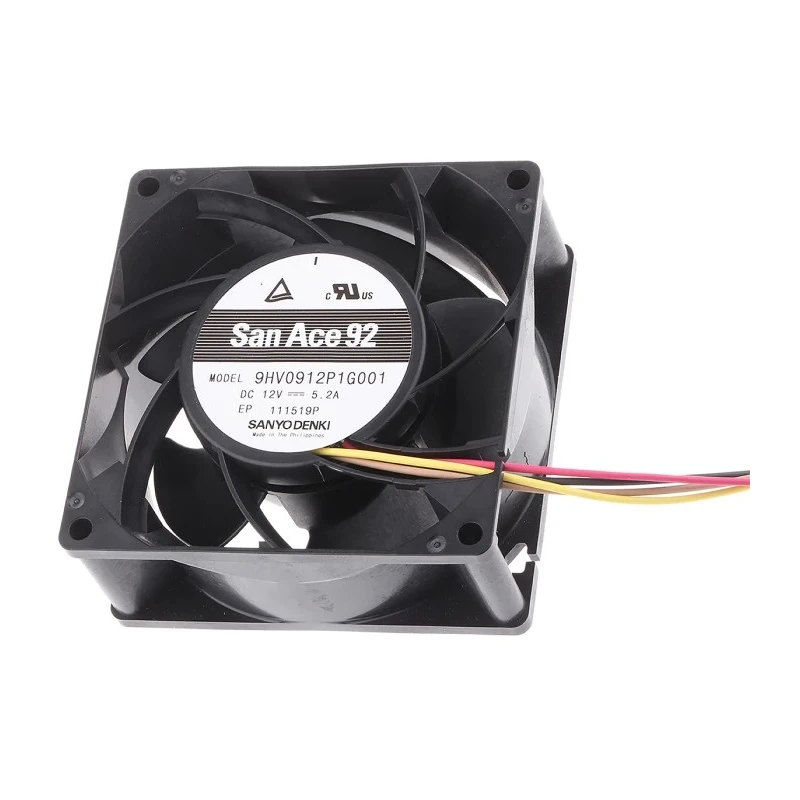 Sanyo Denki San Ace 9HV Series High Static Pressure Axial Fan 12V DC 62.4W 306 m³/h 14900 RPM 92 mm 9HV0912P1G001