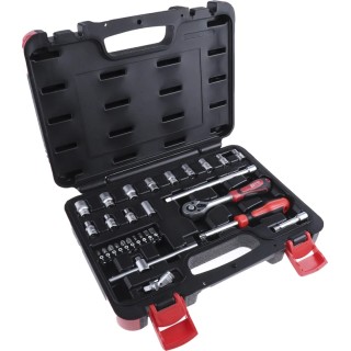RS PRO 29-Piece 1/4 in Standard Socket Set Chrome Vanadium Steel Square Drive 817-9233