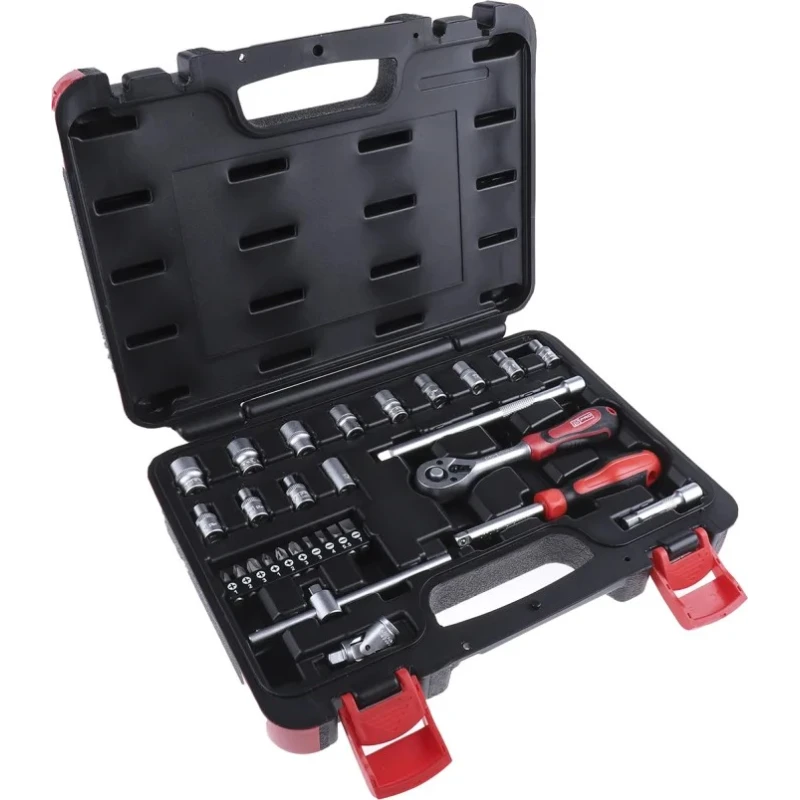 RS PRO 29-Piece 1/4 in Standard Socket Set Chrome Vanadium Steel Square Drive 817-9233