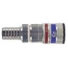 CEJN Steel, Brass Pneumatic Quick Connect Coupling Hose Barb 10mm 300 Series 16 Bar 100°C 103002004