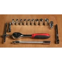 RS PRO 55-Piece 1/4 in Hexagon Socket Set Chrome Finish Alloy Steel 817-9236