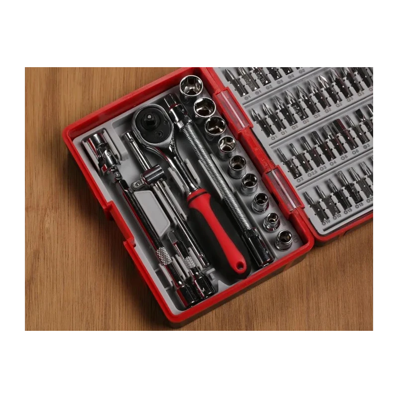 RS PRO 55-Piece 1/4 in Hexagon Socket Set Chrome Finish Alloy Steel 817-9236