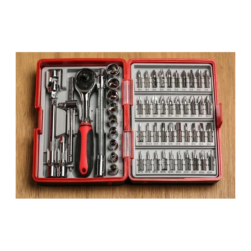 RS PRO 55-Piece 1/4 in Hexagon Socket Set Chrome Finish Alloy Steel 817-9236