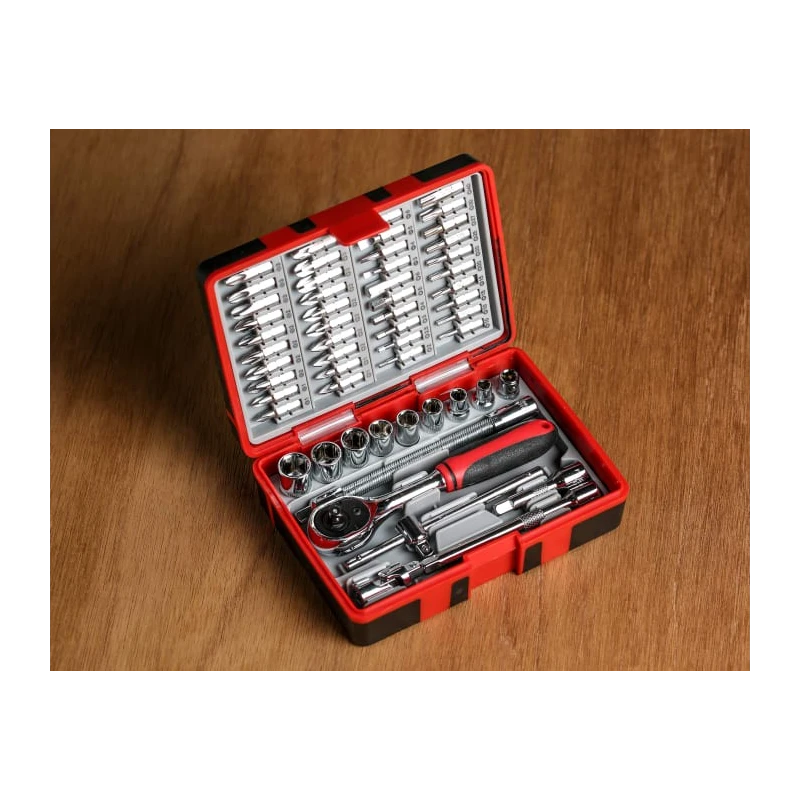 RS PRO 55-Piece 1/4 in Hexagon Socket Set Chrome Finish Alloy Steel 817-9236